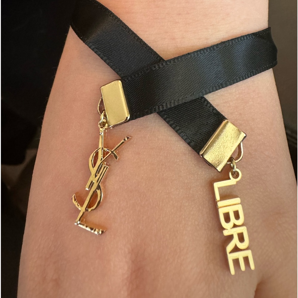 YSL black ribbon bracelet